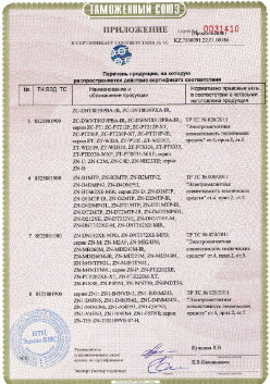 24.03.2019 Новоалтайск - ЗАО Хиквижн. Приложение к сертификату Взрывазащитные видиокамеры. ТР ТС 020/2011